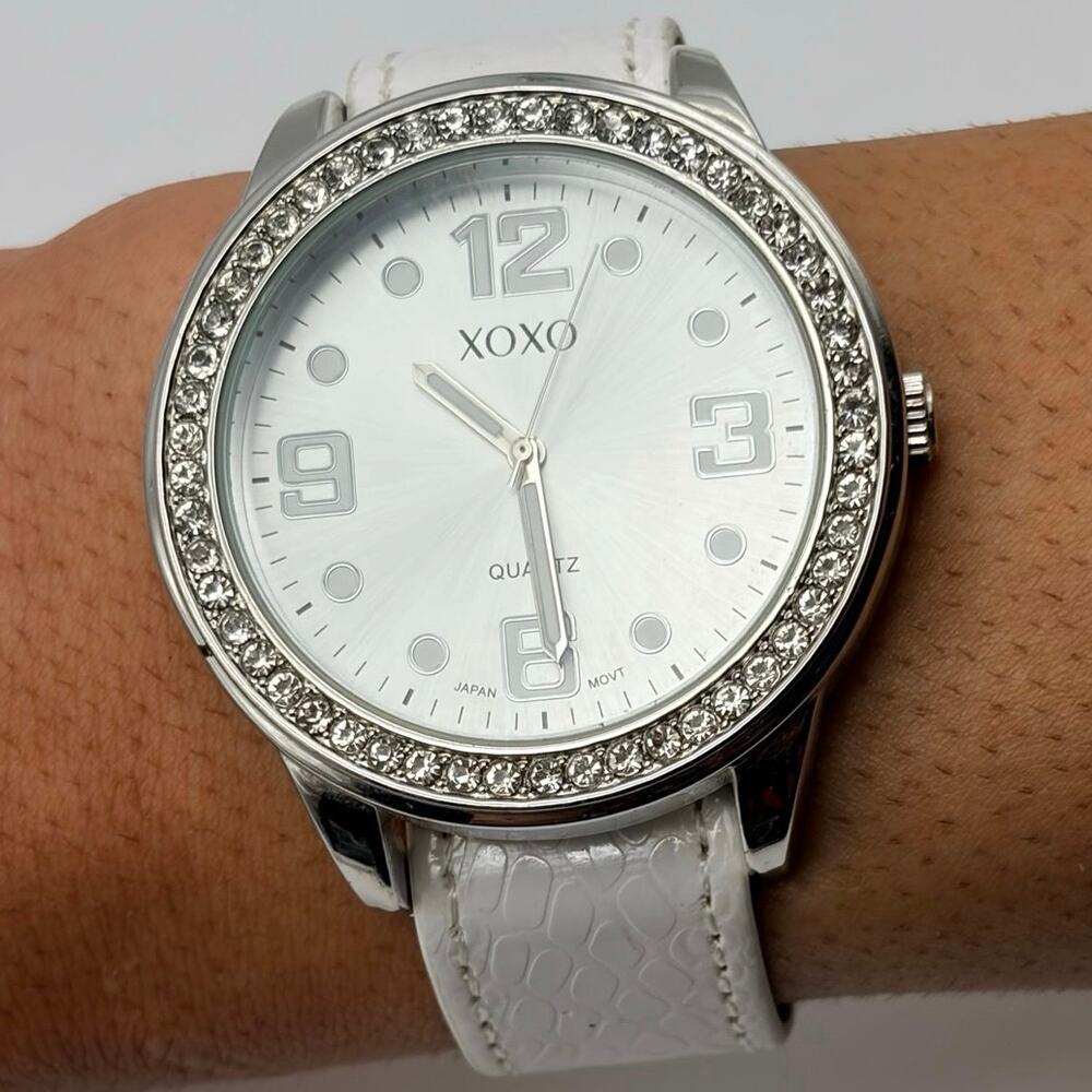 Silver & White XOXO Watch
